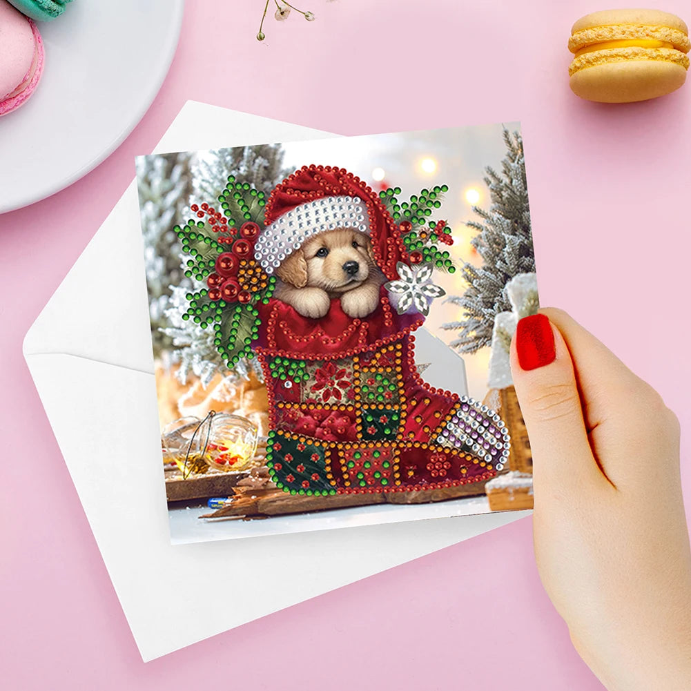 Dieren kerstkaarten | 6 stuks | Diamond Painting