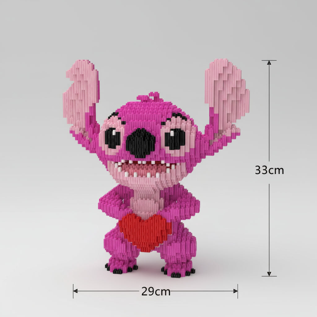 Schattig roze wezen met hart | Bouwsteentjes