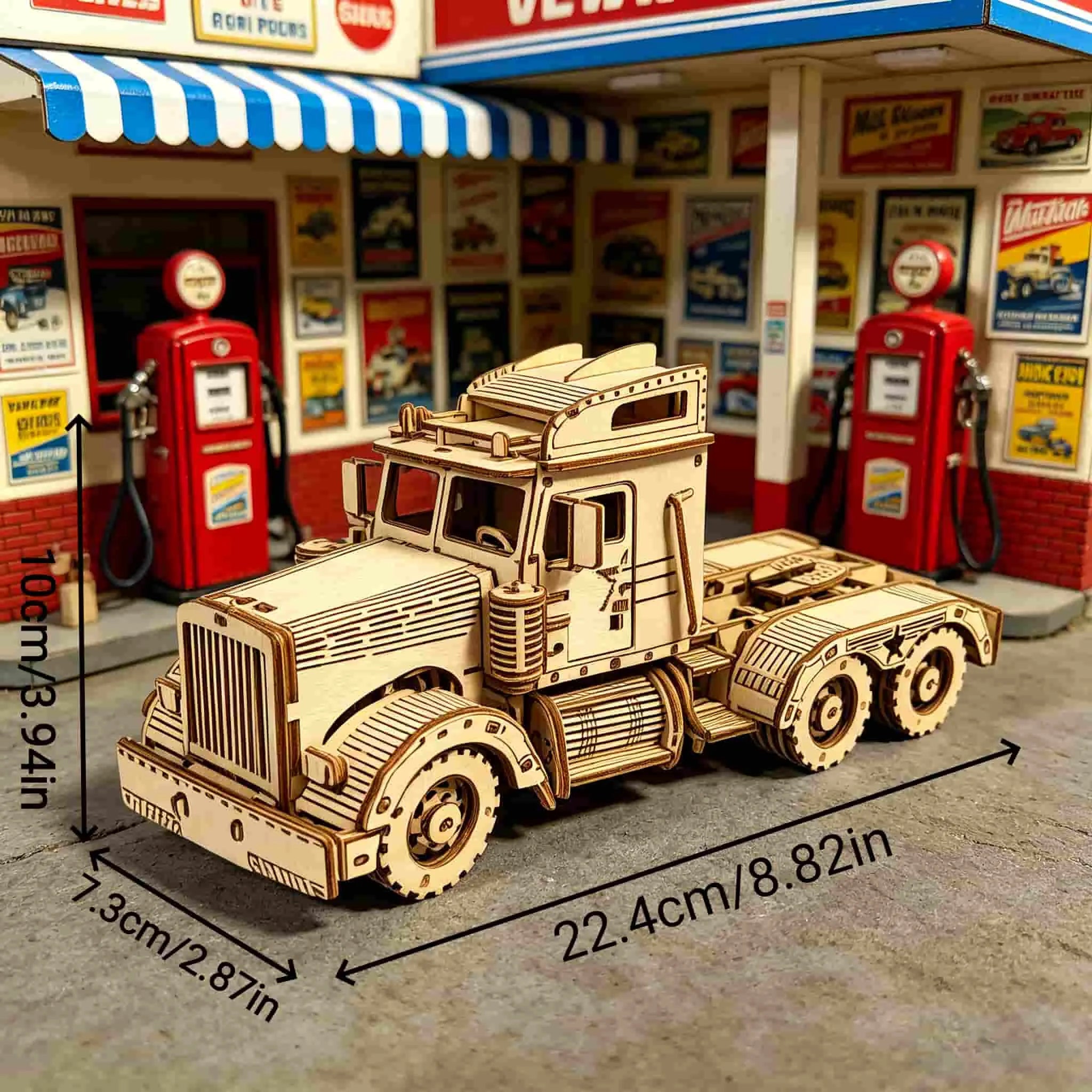 Vintage Amerikaanse vrachtwagen | Houten Bouwpakket