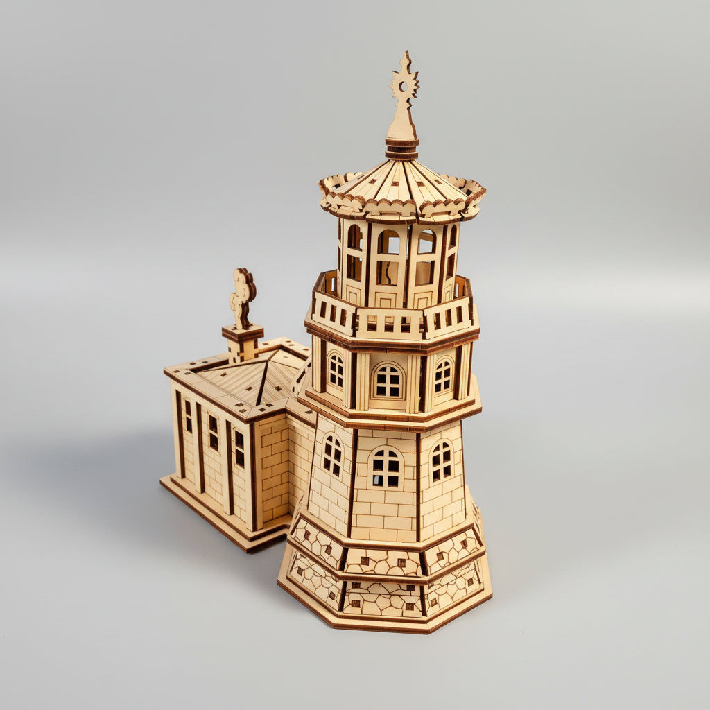 Vuurtoren met huisje | Houten Bouwpakket