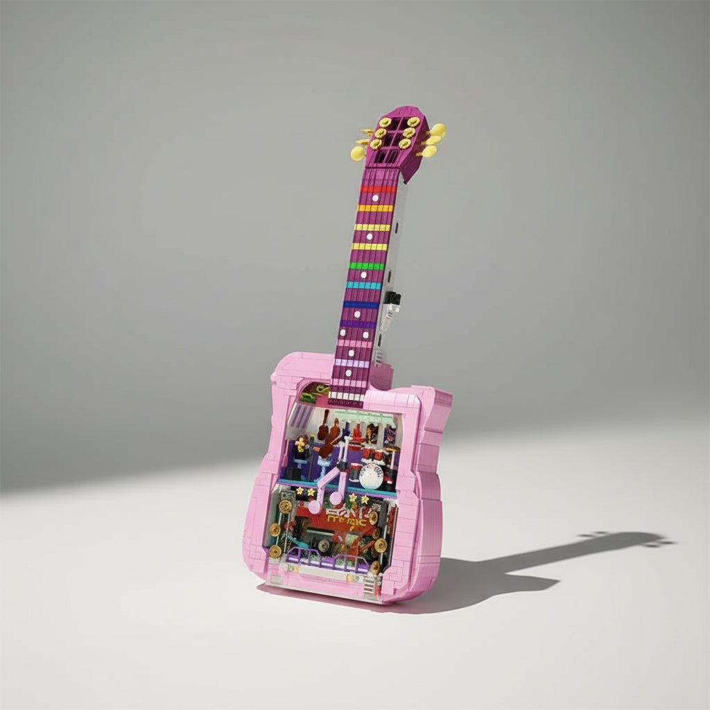 Mega Roze Gitaar | Bouwsteentjes