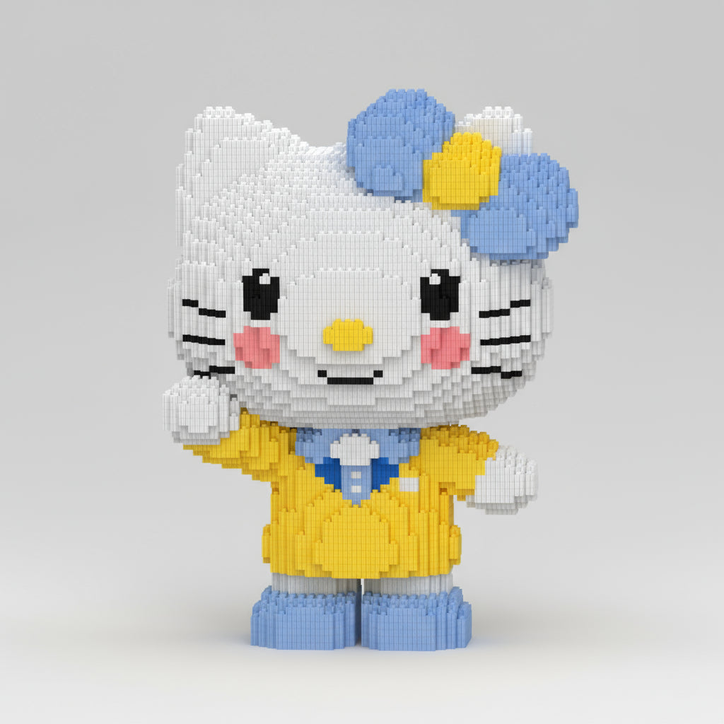 Schattige Witte Kat | Bouwsteentjes