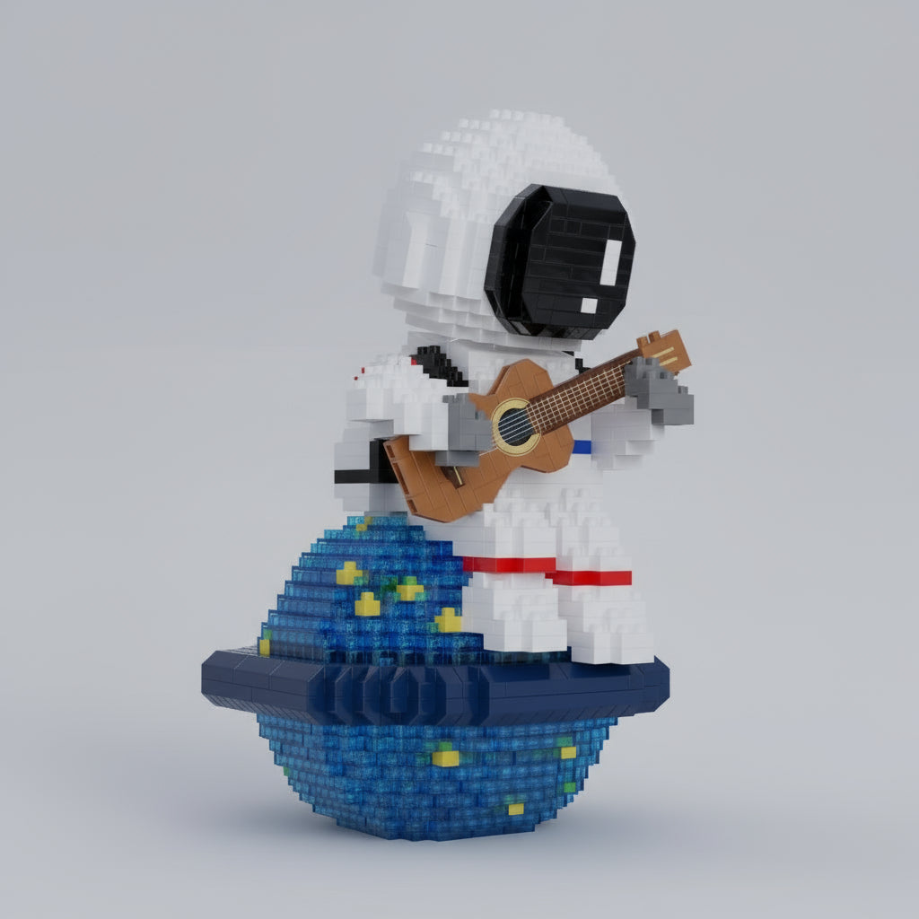 Astronaut met gitaar | Bouwsteentjes