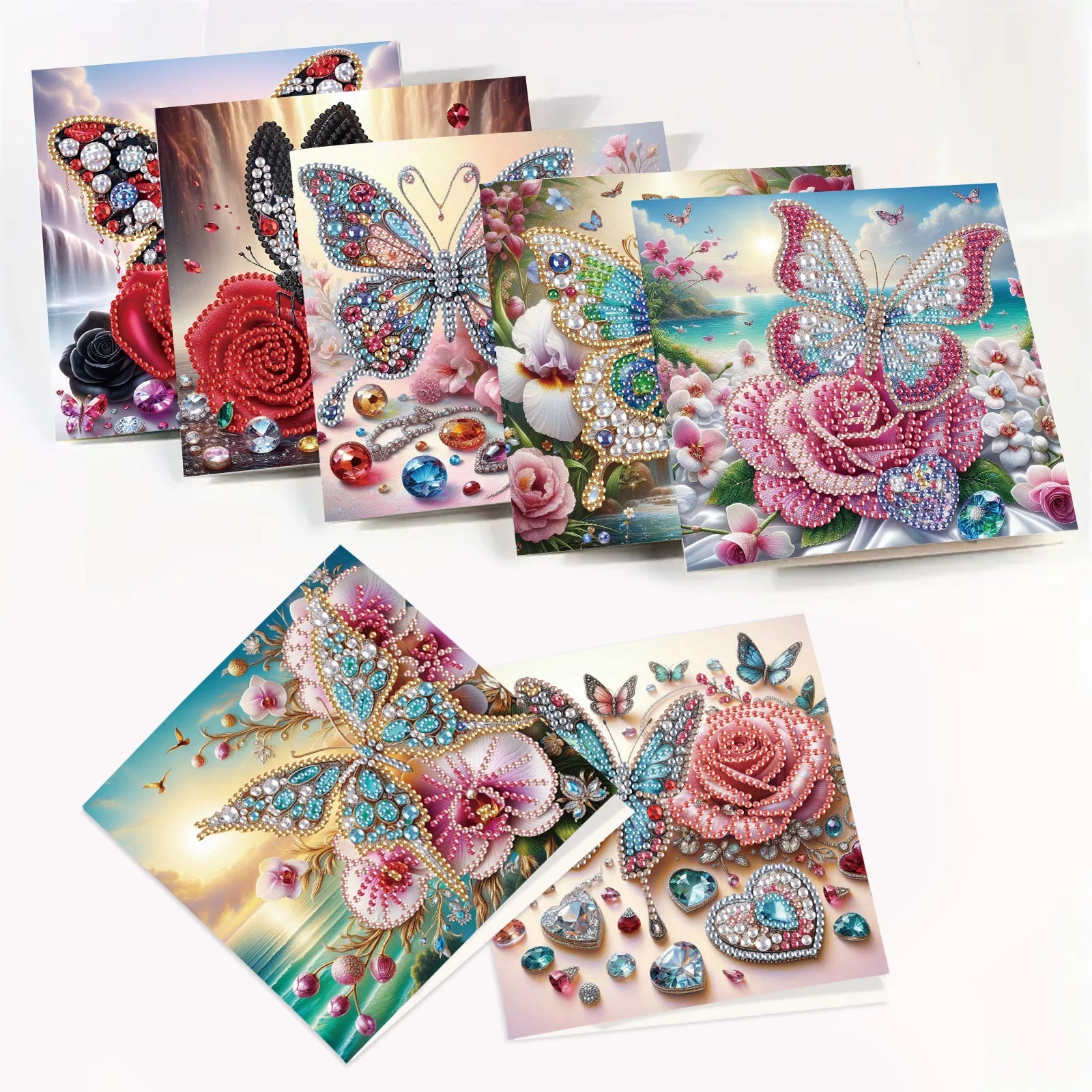 Vlinder kaarten | 8 stuks | Diamond Painting