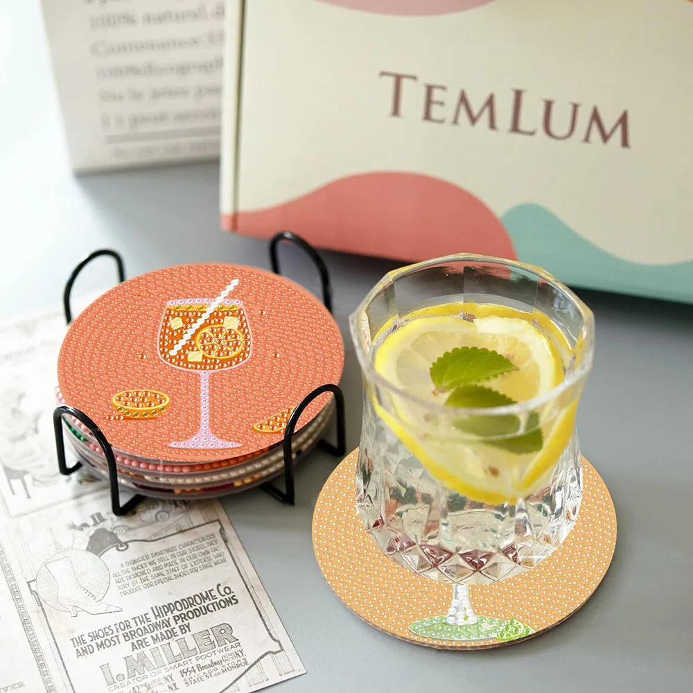 Kleurrijke Cocktail Onderzetters | Diamond Painting