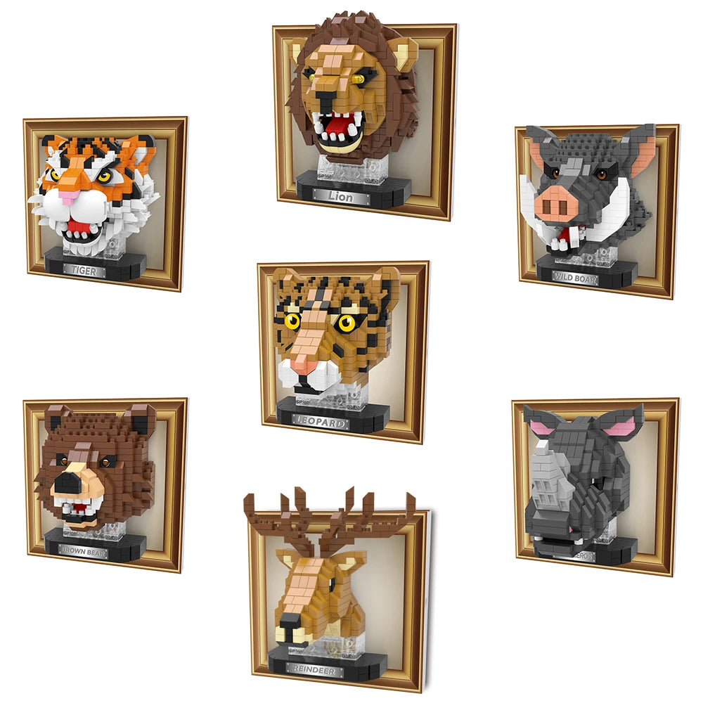 Mini 3D schilderij bruine beer | Bouwsteentjes