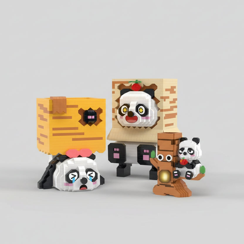 Verdrietige Panda pennenhouder | Bouwsteentjes