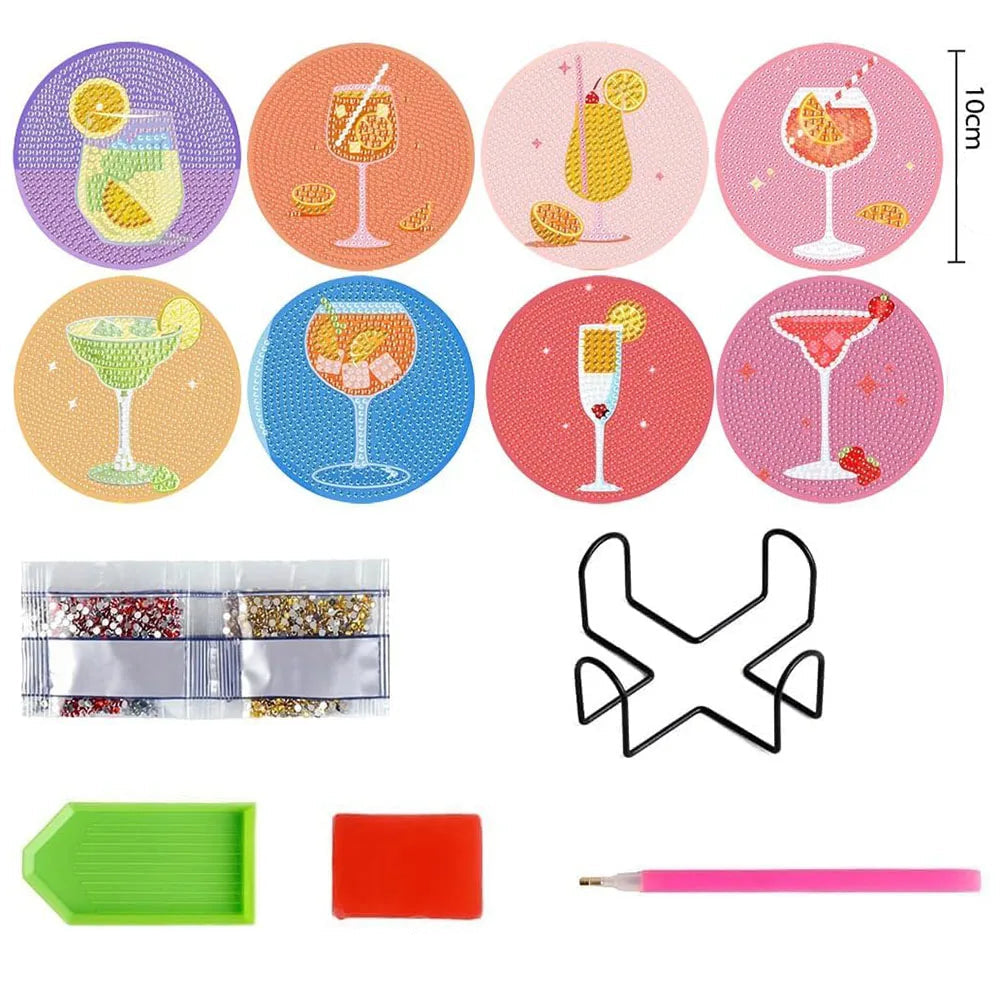 Kleurrijke Cocktail Onderzetters | Diamond Painting