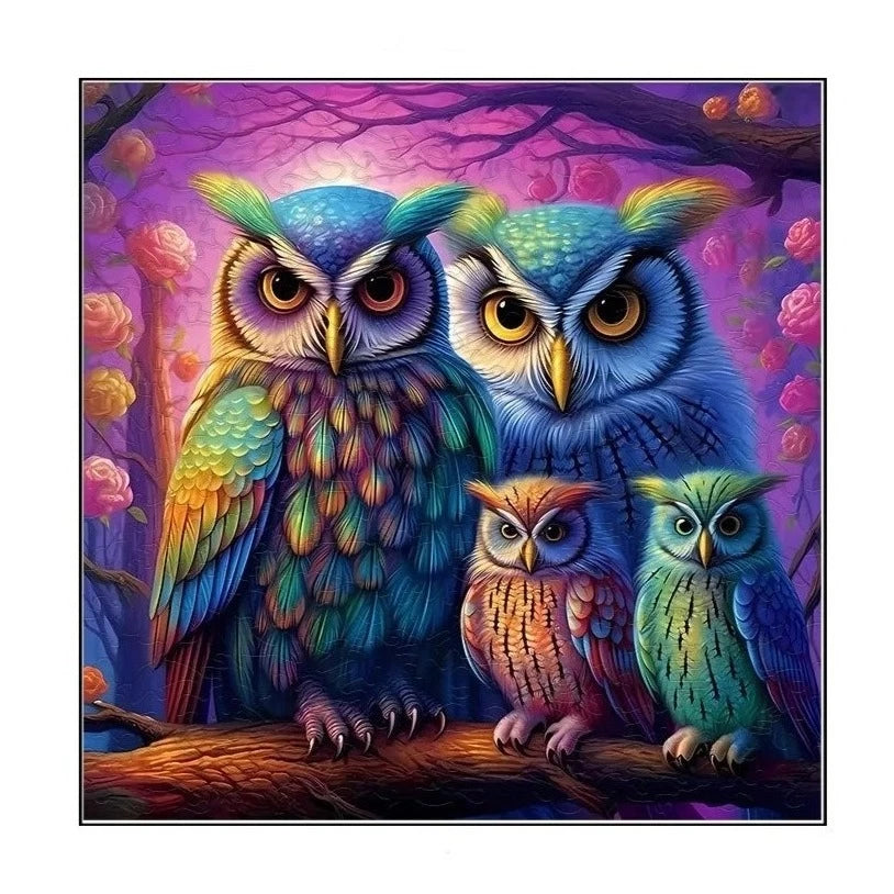 Uilen Familie | Houten Puzzel