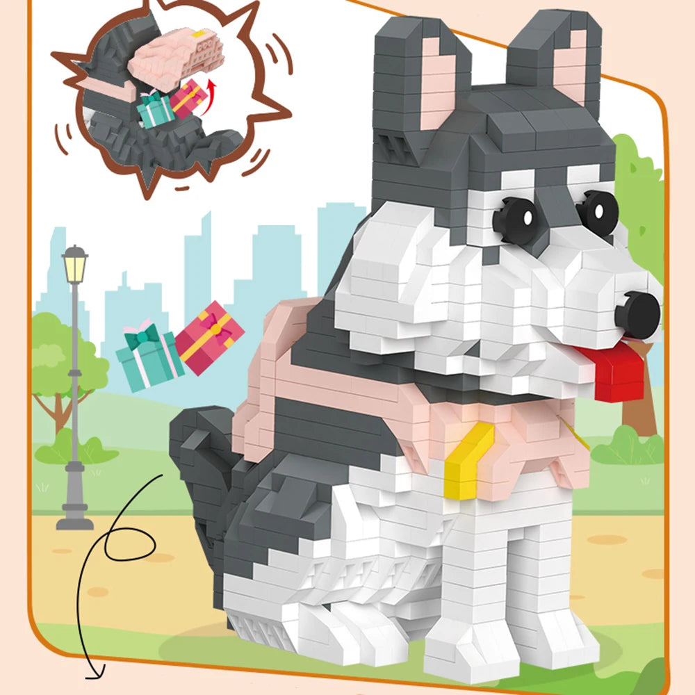 Grijze husky | Bouwsteentjes