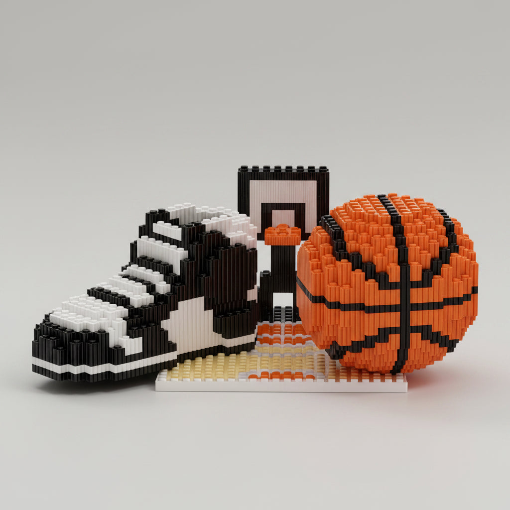 Basketbal schoen op veld | Bouwsteentjes