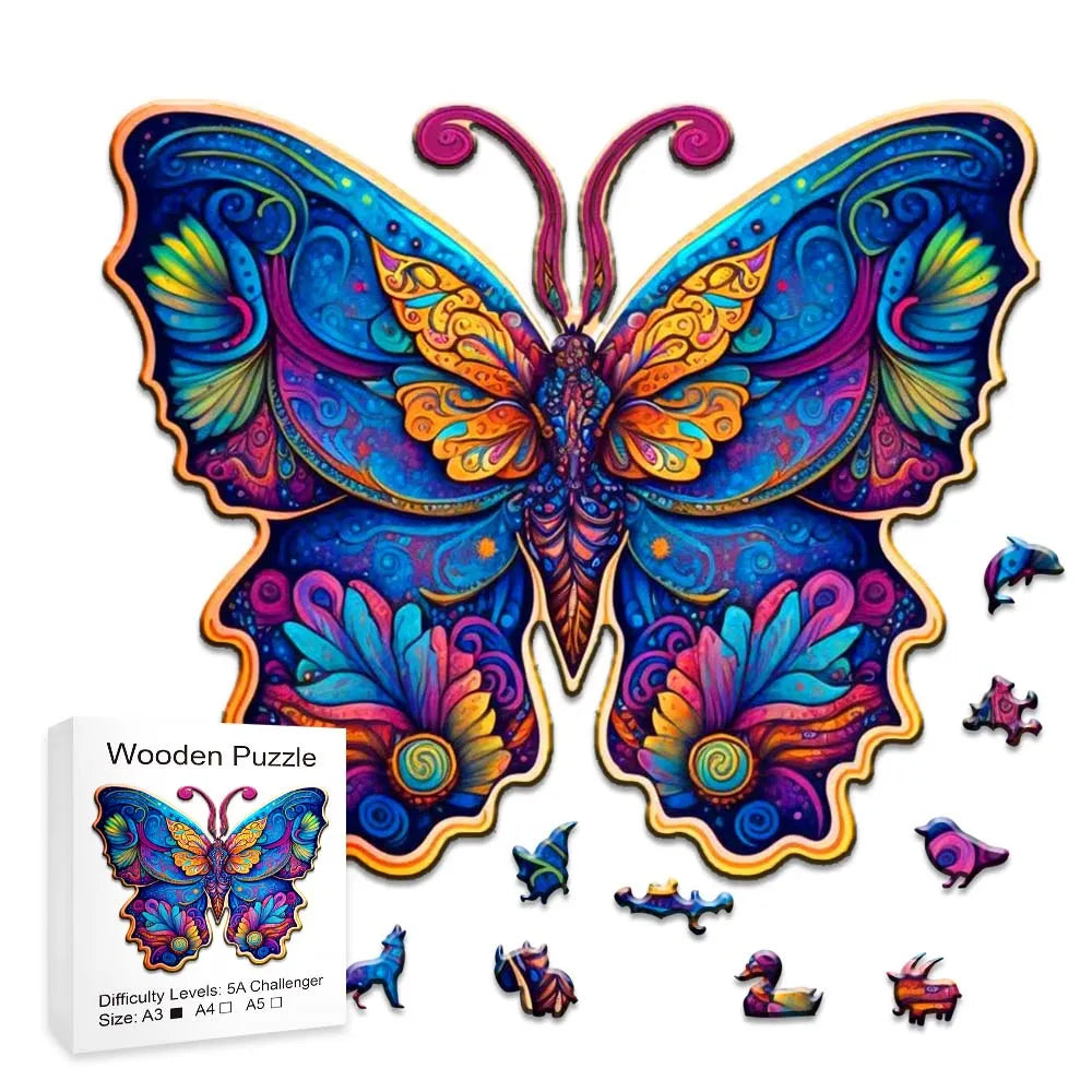 Blauwe Vlinder | Houten Puzzel