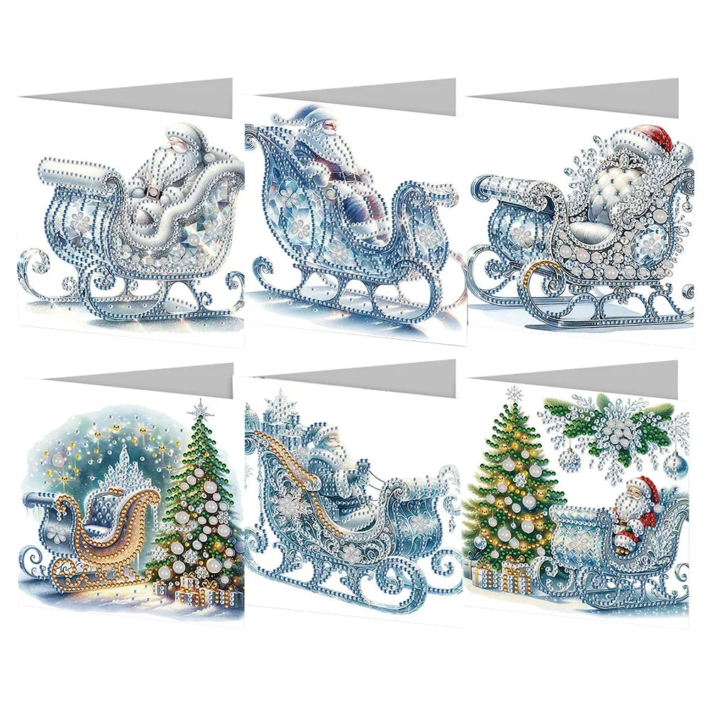 Winterpret in de Arrenslee Kerstkaarten | 6 stuks| Diamond Painting