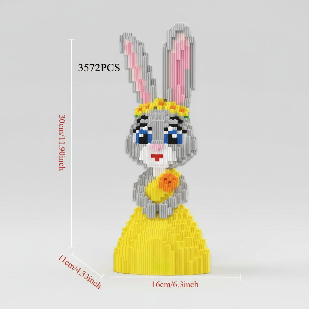 Konijn in gele jurk | Bouwsteentjes