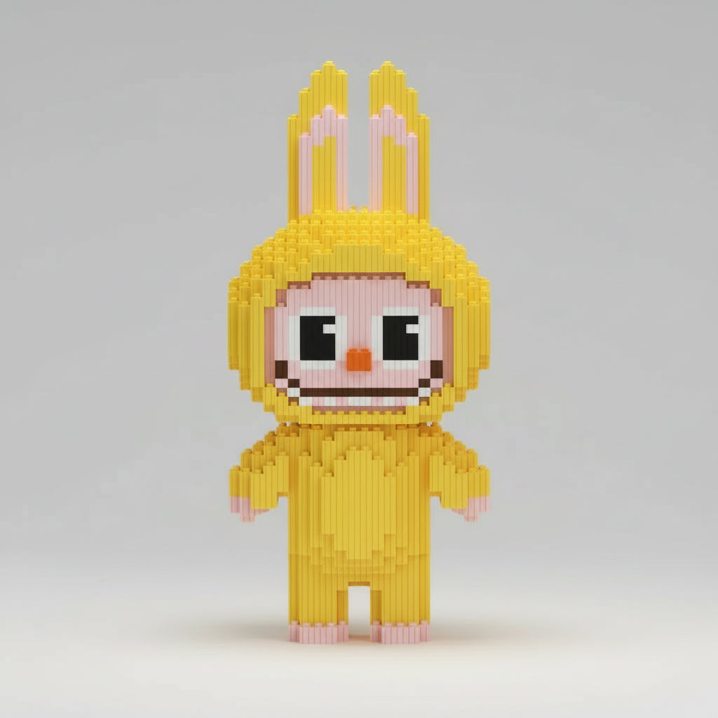 Gele Labubu | Bouwsteentjes