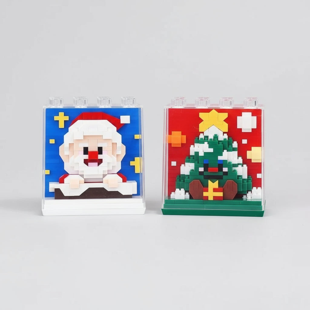 Kerstfiguren in blok | Bouwsteentjes