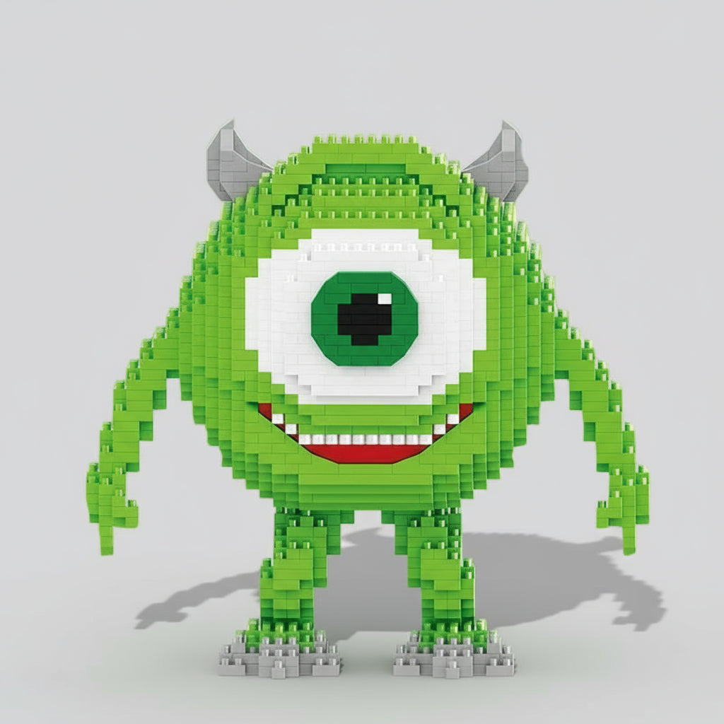 Groen monster met 1 oog | Bouwsteentjes