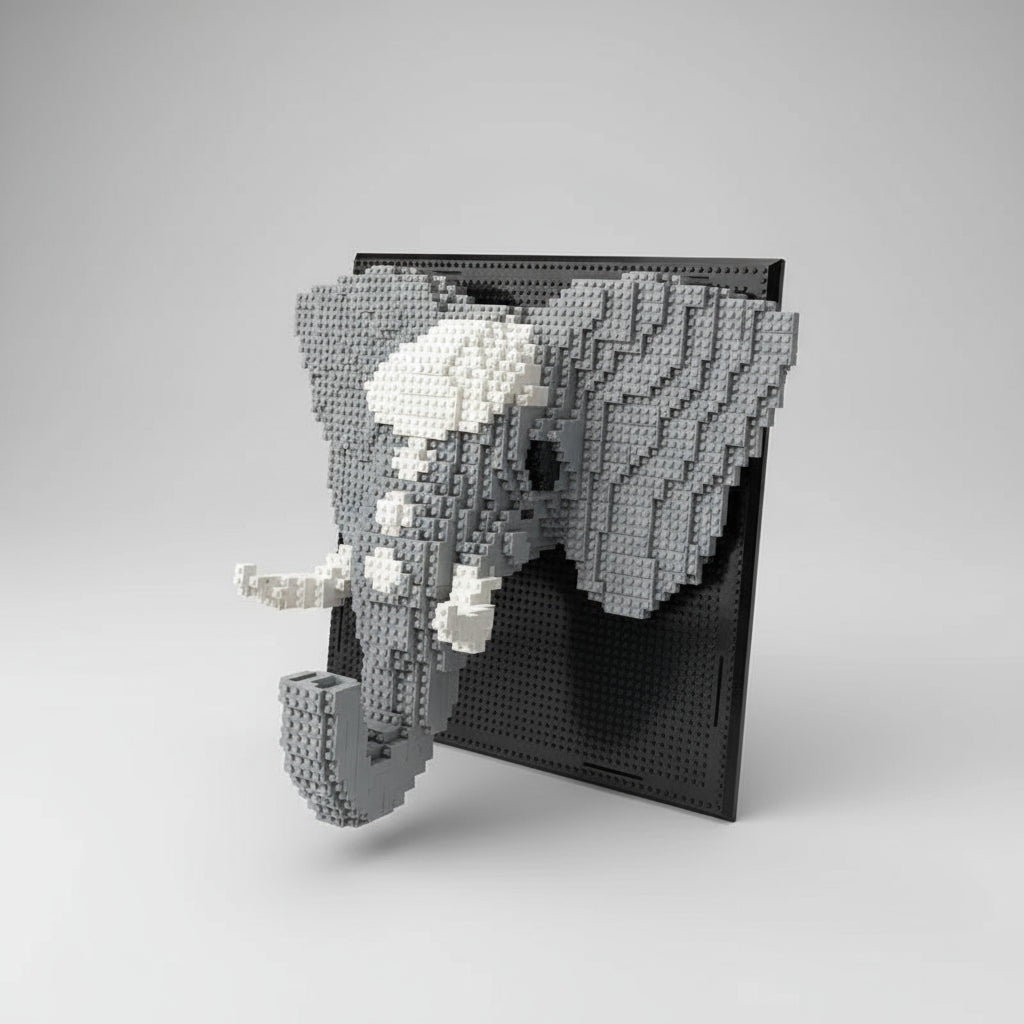 Olifant op bouwplaat | Bouwsteentjes