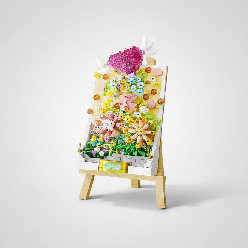 3D bloemen schilderij | Bouwsteentjes