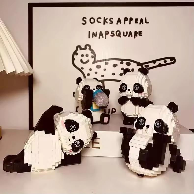 Liggende panda | Bouwsteentjes