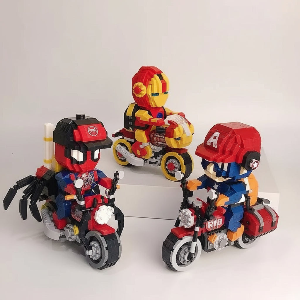 Superheld op motor | Bouwsteentjes