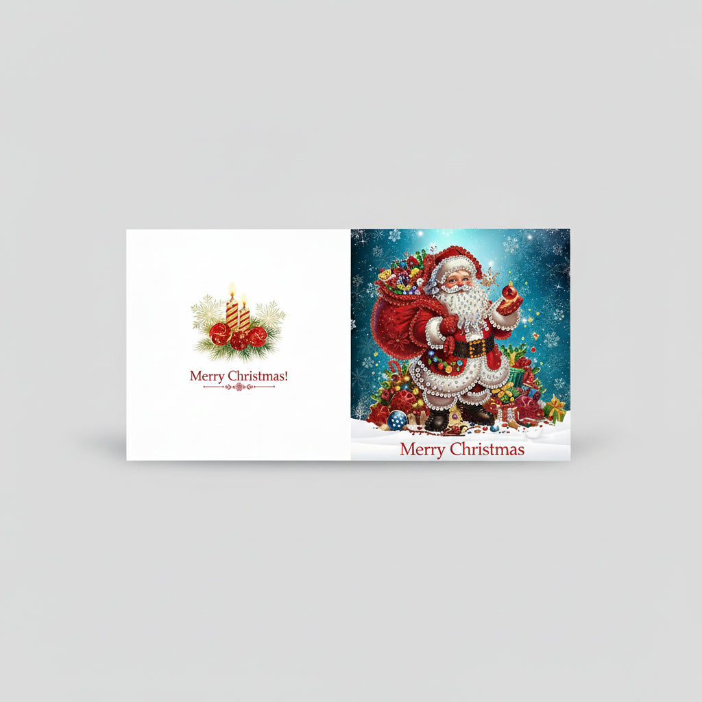 Kerstman Kerstkaarten | 12 stuks | Diamond Painting