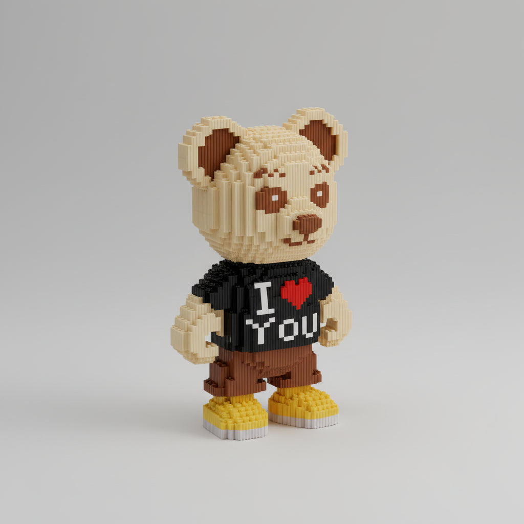 I love you beer met gele schoenen | Bouwsteentjes