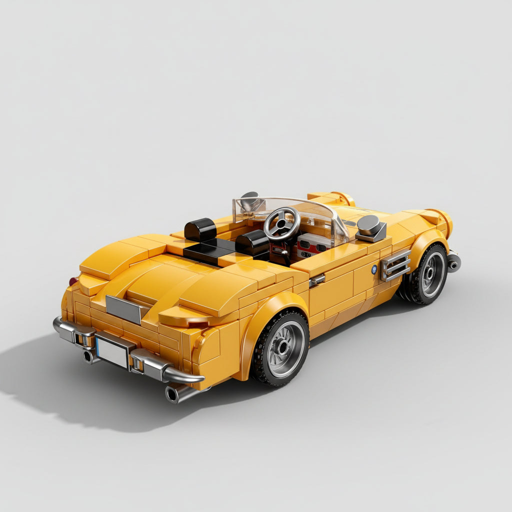 Gele cabrio | Bouwsteentjes