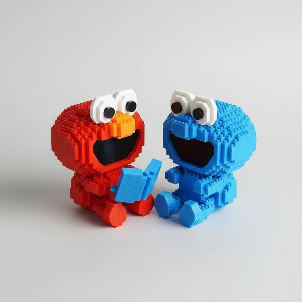 Blauw Monster Met Koekje Bouwblokjes