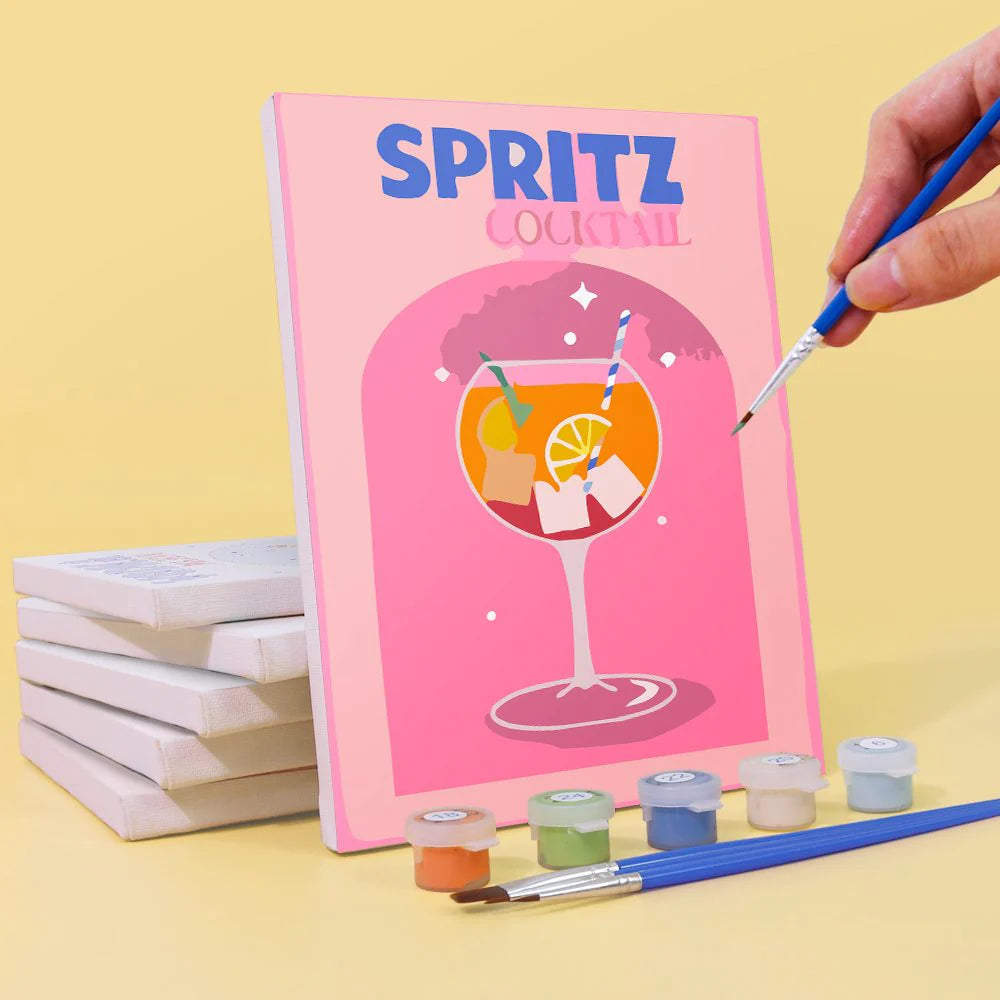 6 Mini Schilderijen | Kleurrijke Cocktail Collectie | Schilderen op Nummer