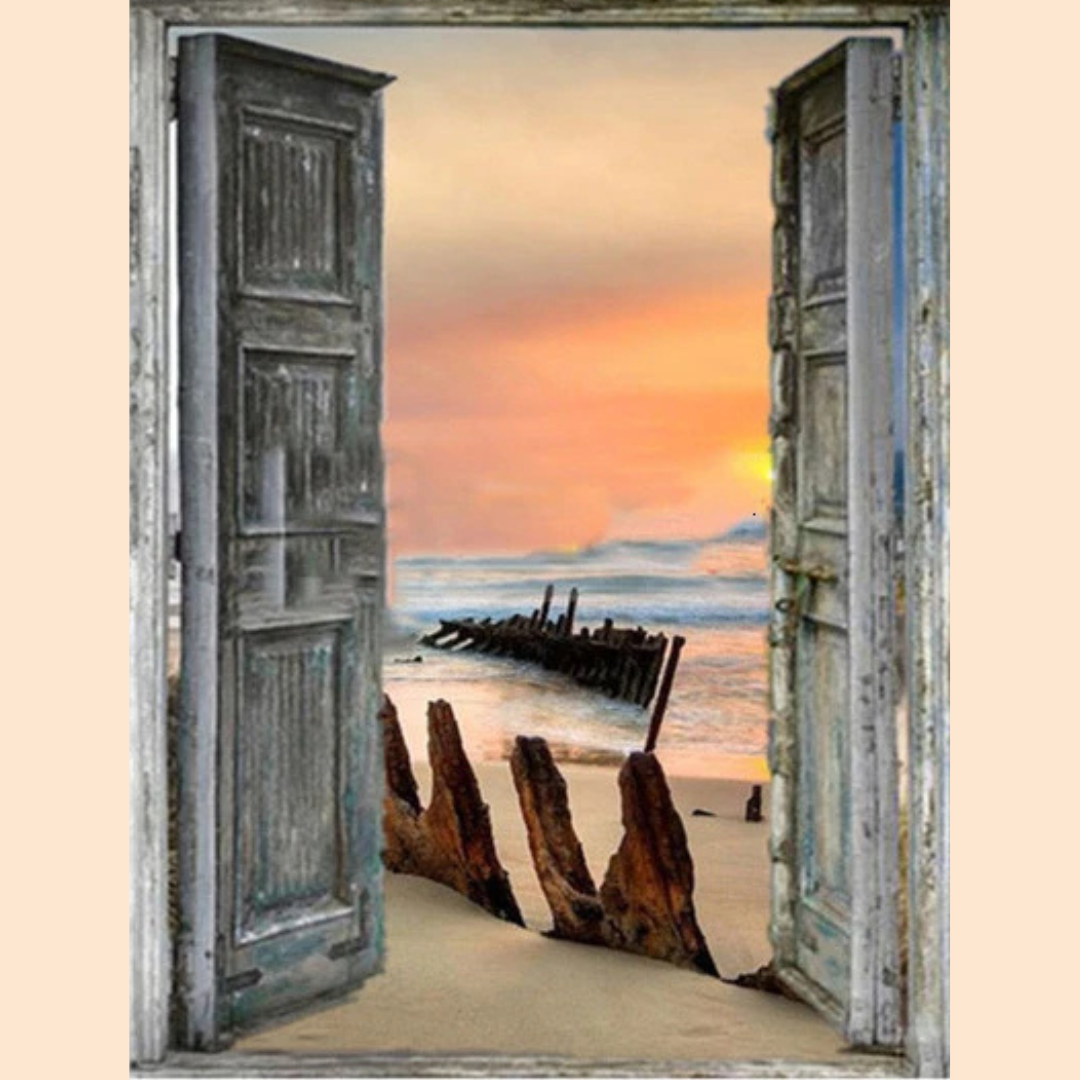 Zonsondergang aan de Steiger | Diamond Painting