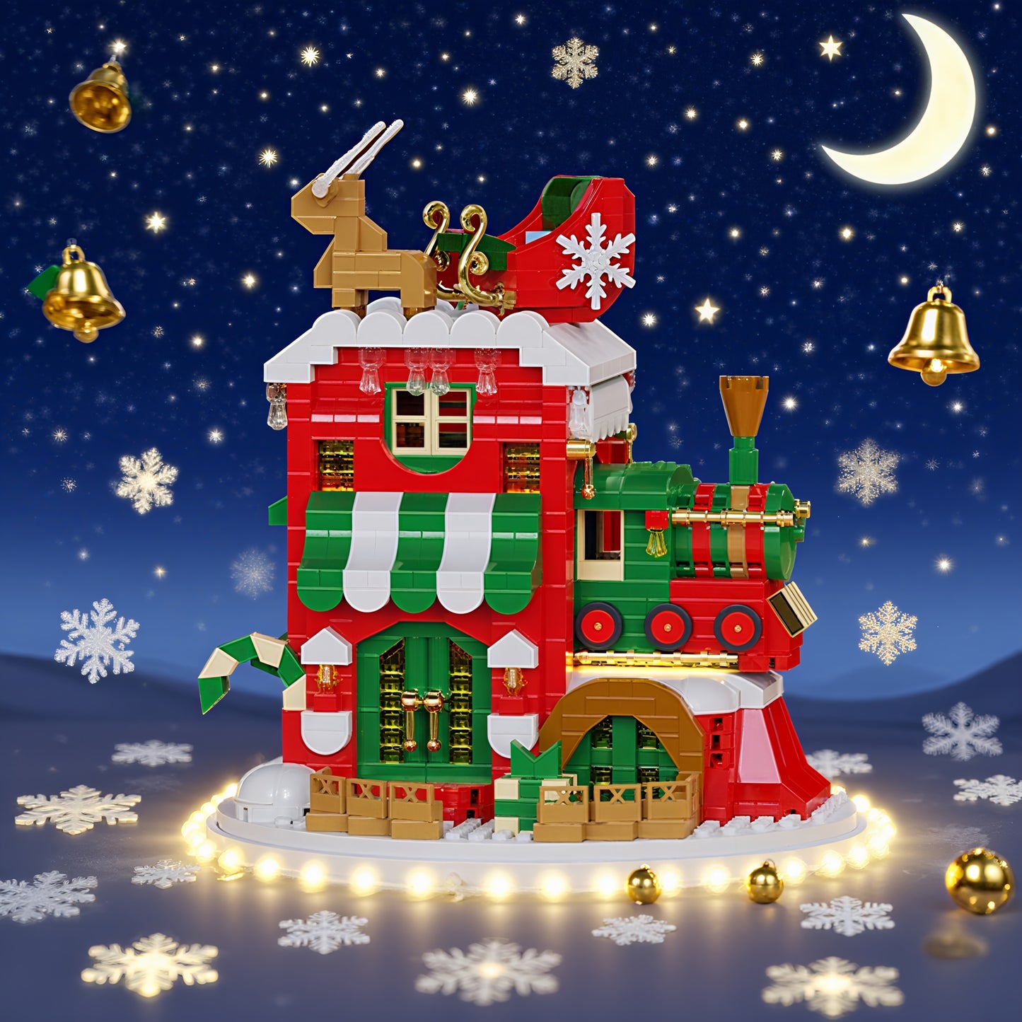 Kerst huizen | Bouwsteentjes