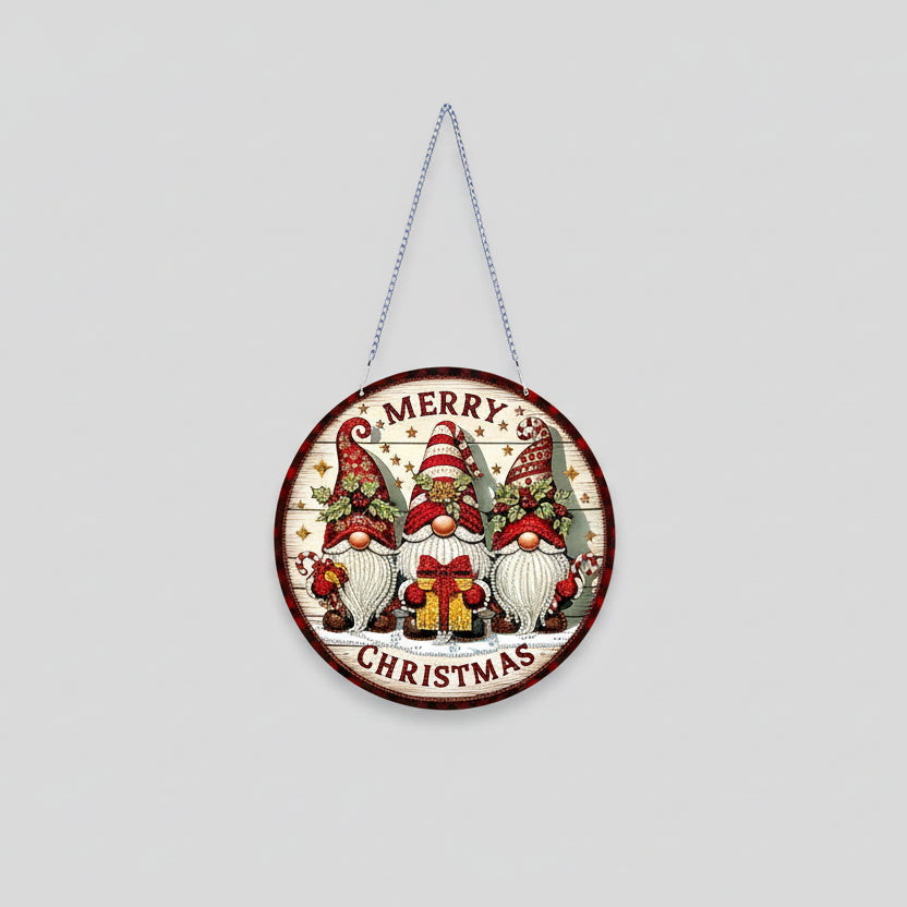 Decoratie hanger | Kerst kabouters | Diamond painting