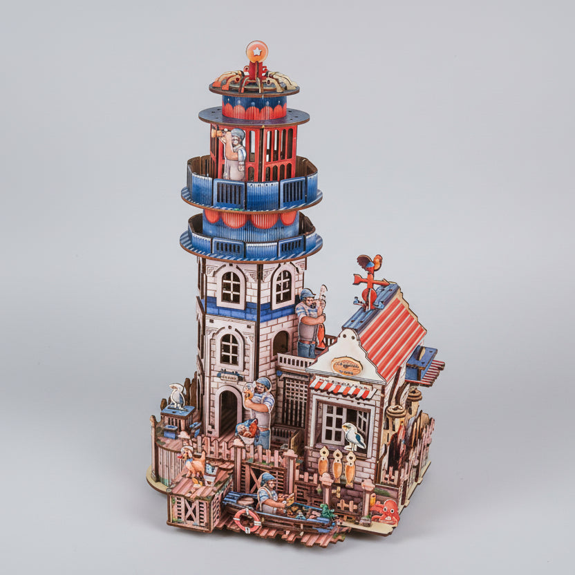 Vuurtoren met huisje | Houten bouwpakket