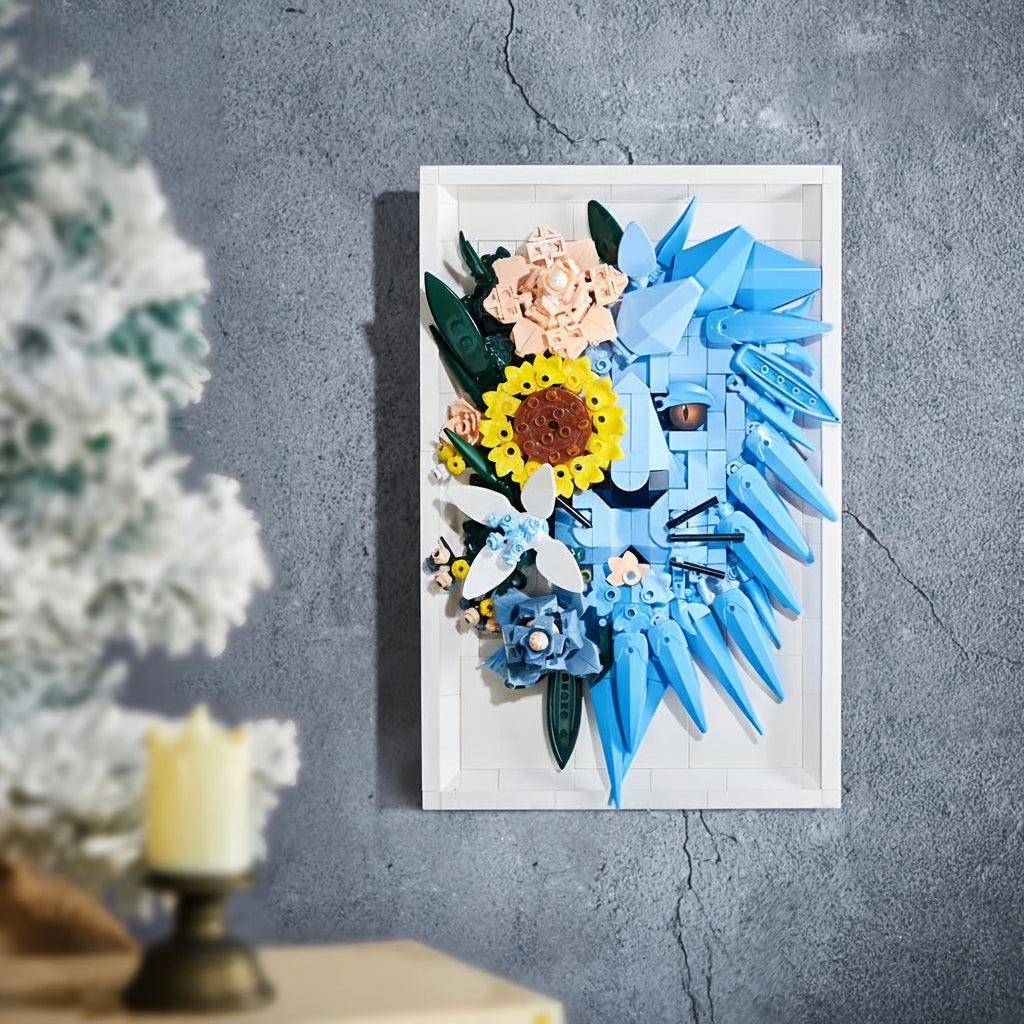 3D Schilderij Leeuw | Bouwsteentjes