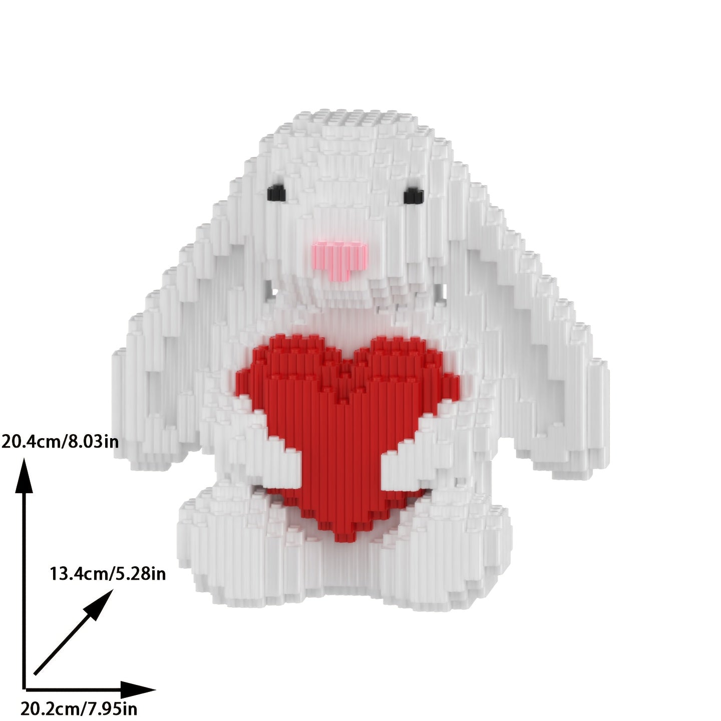 Schattig konijn met hart | Bouwsteentjes