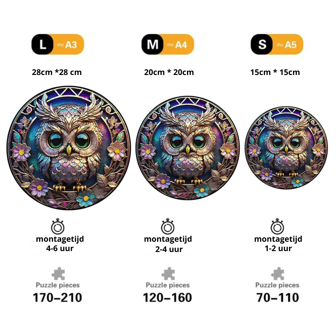 Grappige Uil | Houten Puzzel