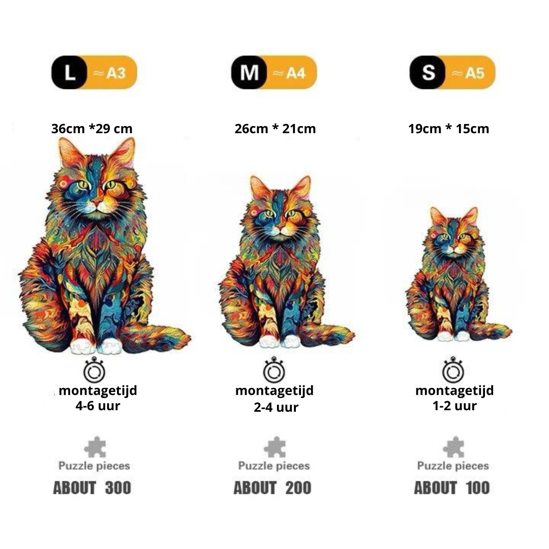 Stoere Kat | Houten Puzzel