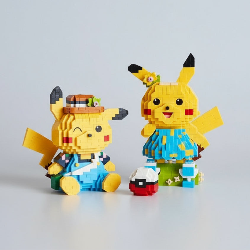 Geel Bliksembeest Met Tuinbroek Bouwblokjes