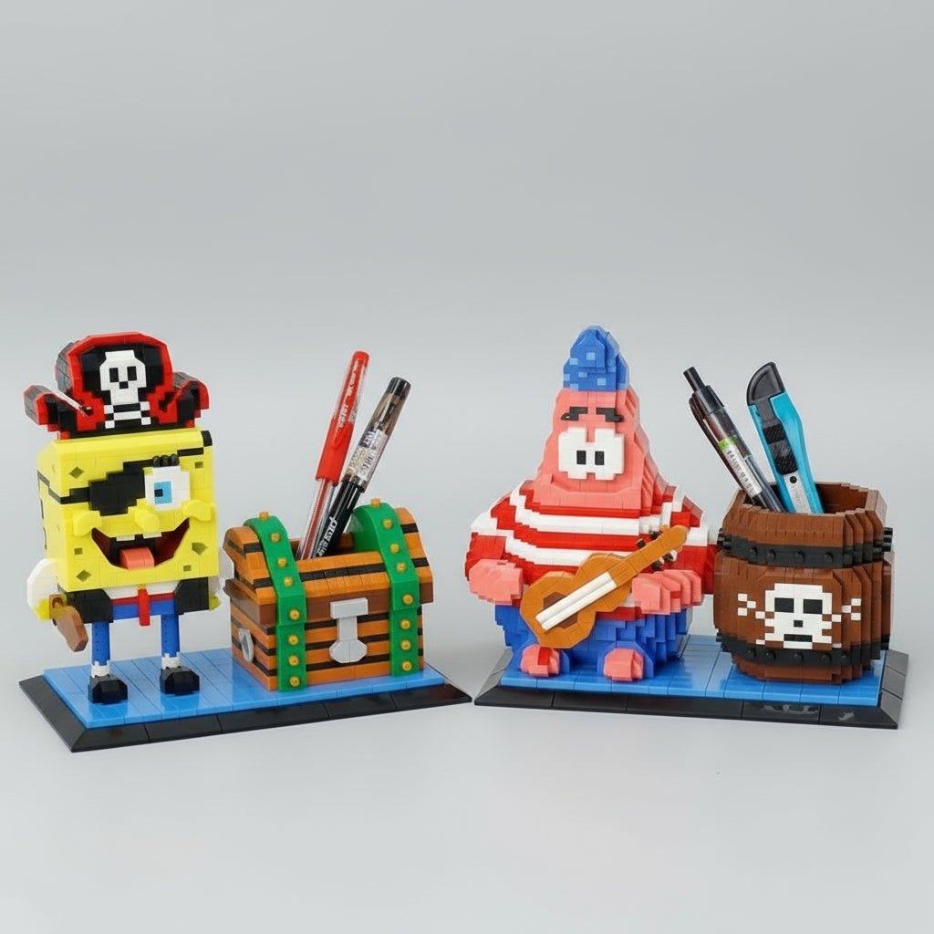 Gele Spons Pennenbakje Bouwblokjes