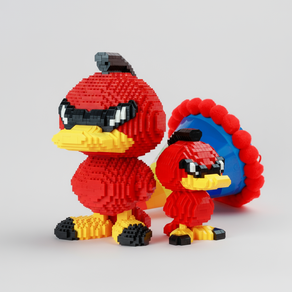 Leuke Eend Rood Bouwblokjes