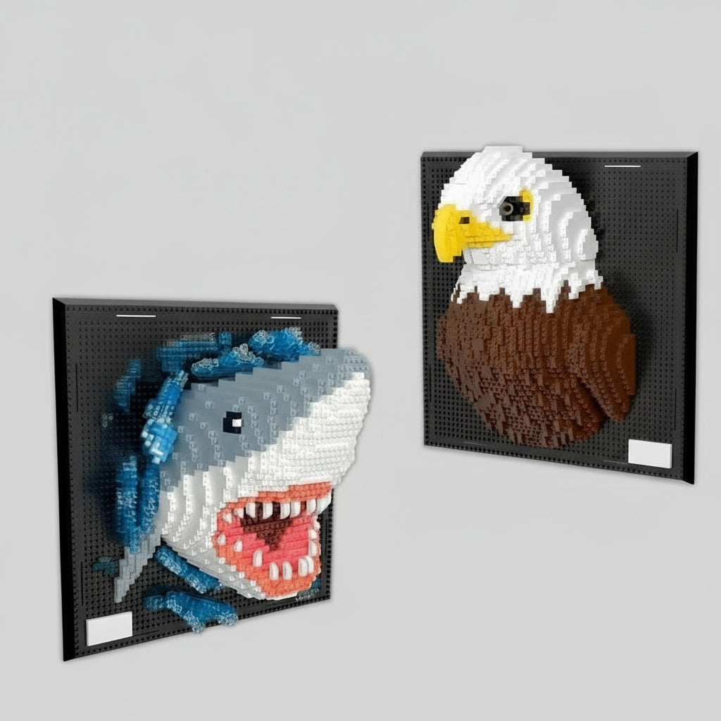 Haai op Bouwplaat | Bouwsteentjes