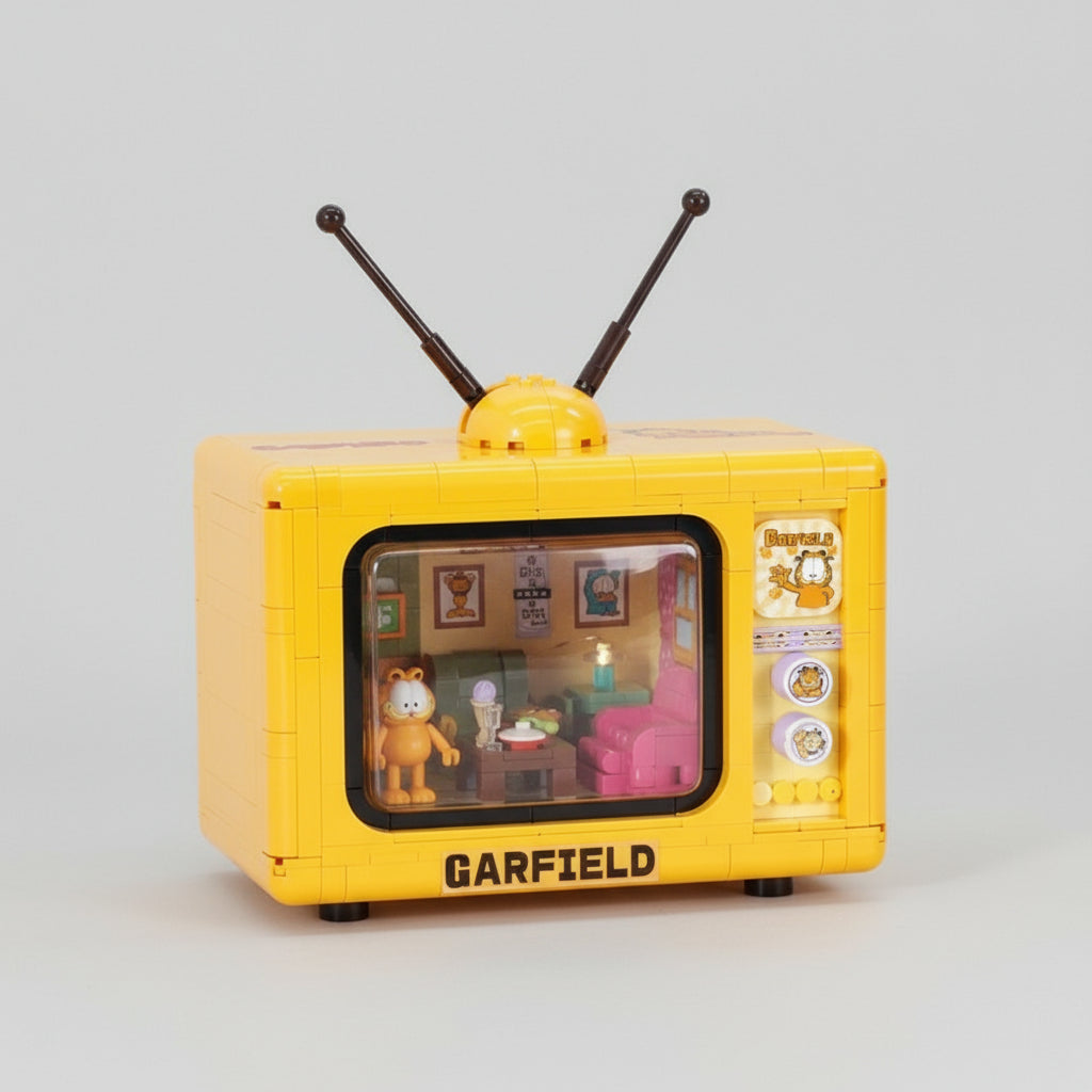 Oranje Cartoon Kat Tv Bouwblokjes