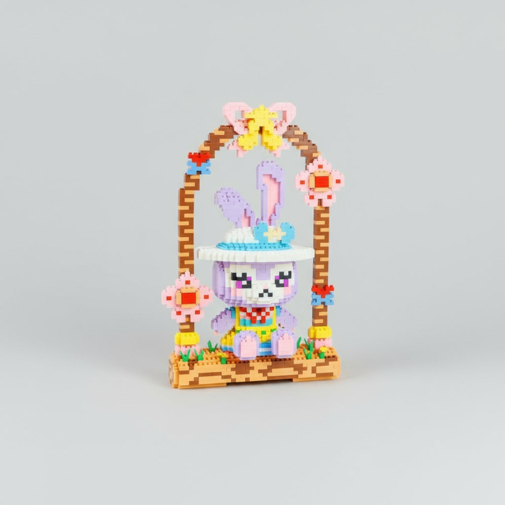 Paars Konijn Onder Boog Bouwblokjes