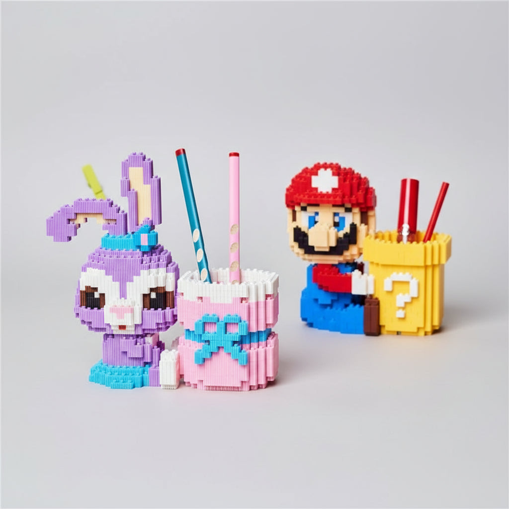 Paars Konijn Pennenbakje Bouwblokjes