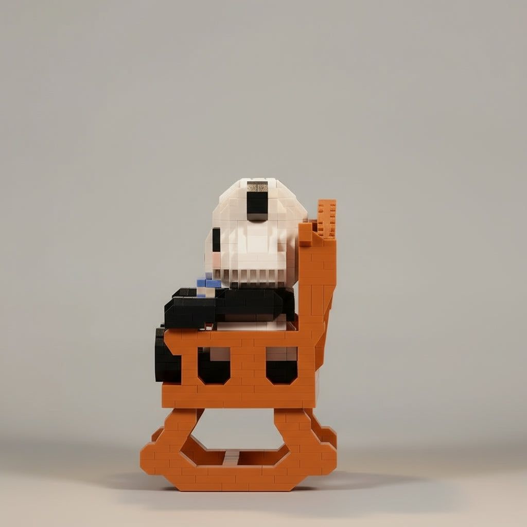 Panda op stoel | Bouwsteentjes