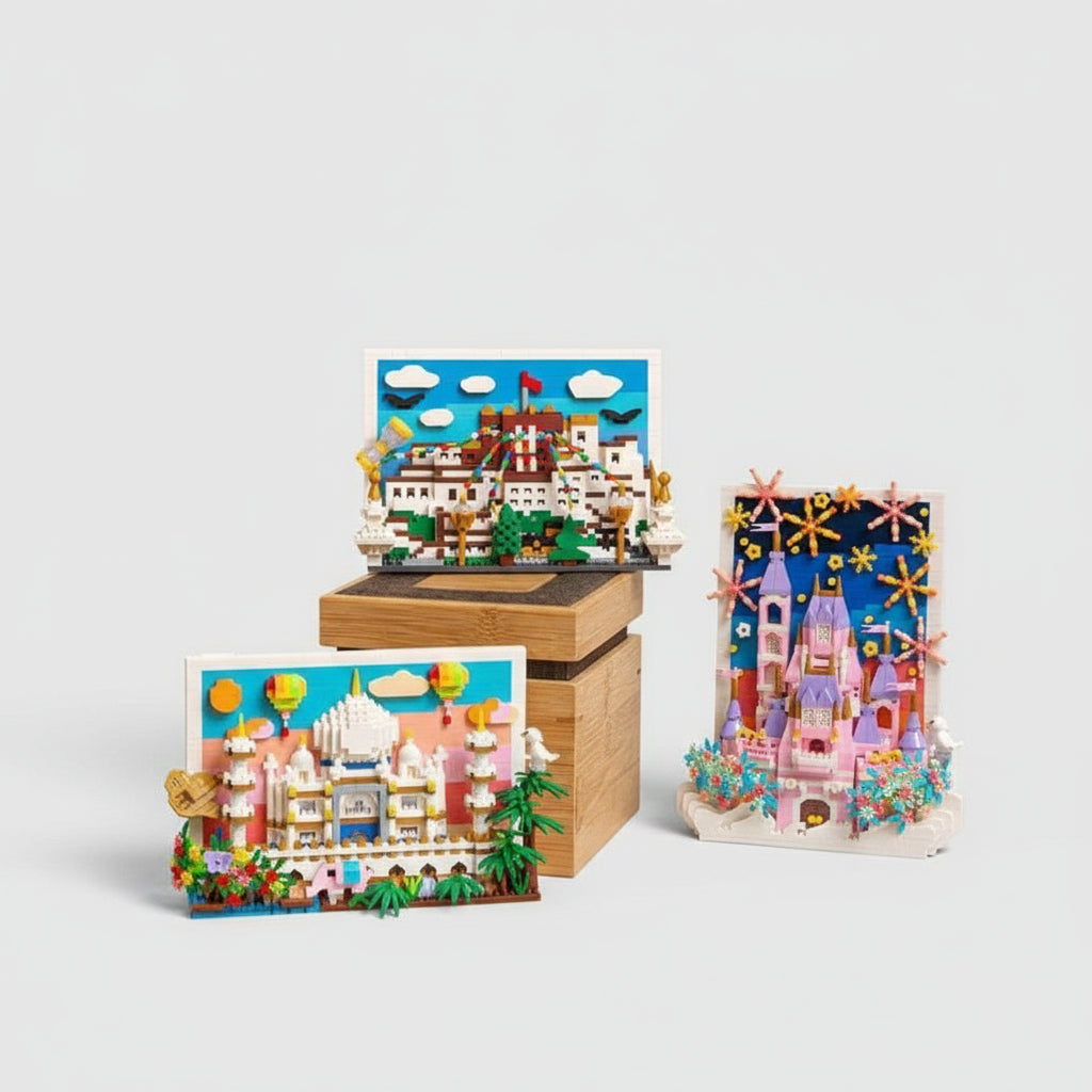 Roze Kasteel Fotolijst Bouwblokjes