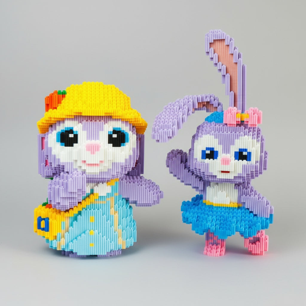 Roze Konijn Met Hoed Bouwblokjes