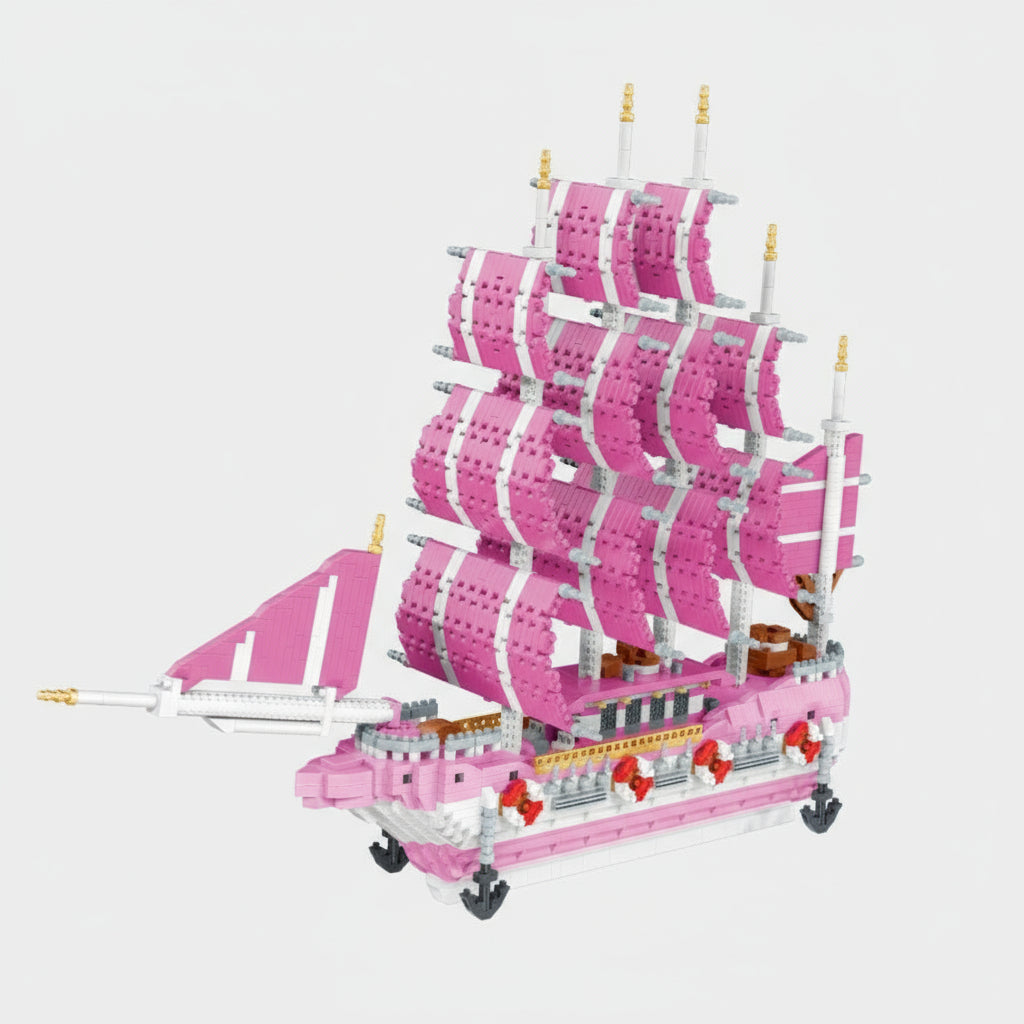 Roze Zeilboot Bouwblokjes