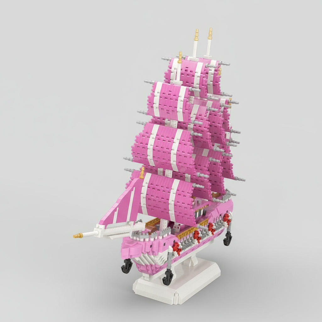 Roze Zeilboot Bouwblokjes